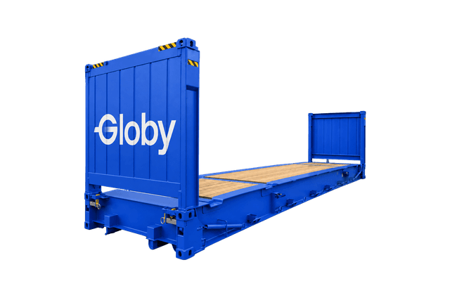 40' collapsible flat rack container